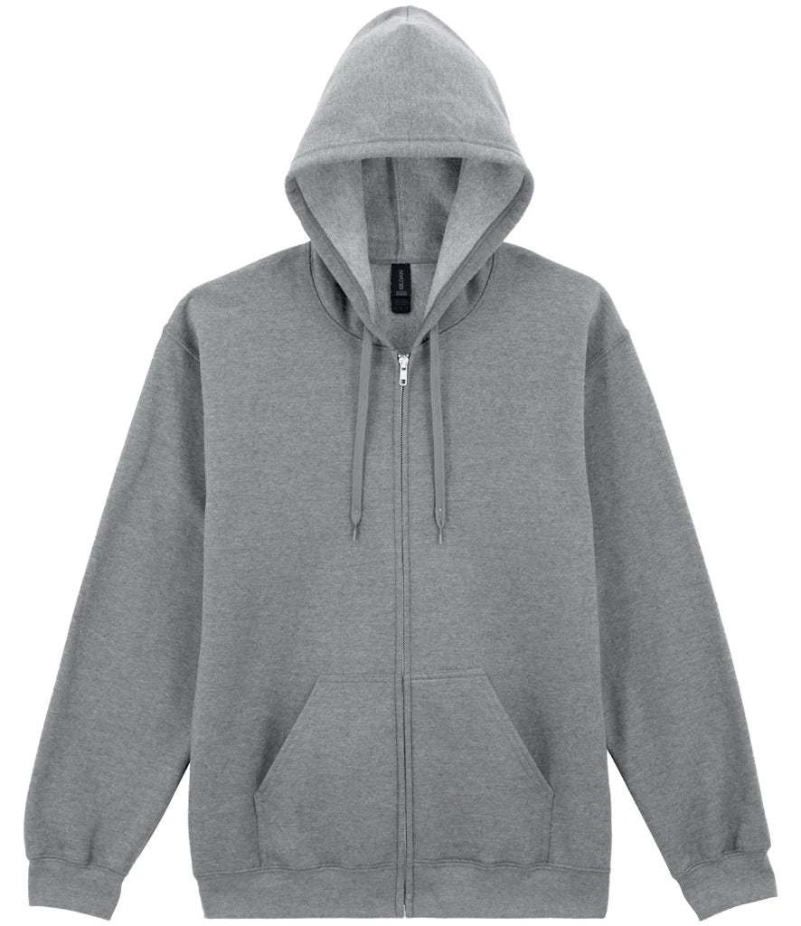 Gildan SoftStyle® Midweight Full Zip Hooded Sweatshirt — Sport Grey