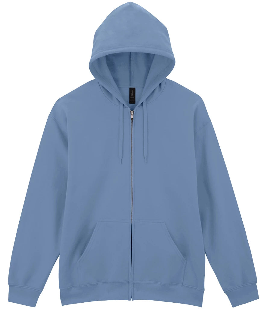 Gildan SoftStyle® Midweight Full Zip Hooded Sweatshirt — Stone Blue
