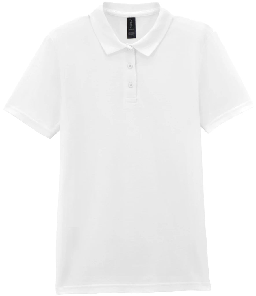 Gildan Ladies SoftStyle® Double Piqué Polo Shirt — White