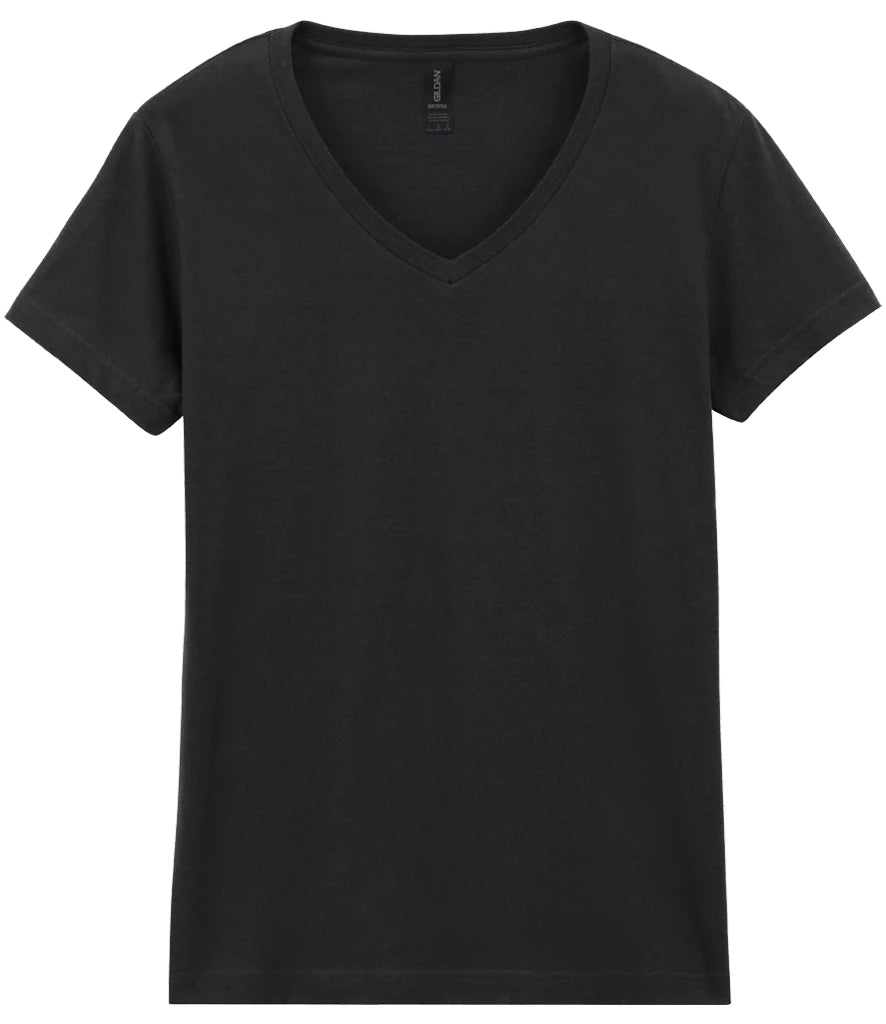 Gildan Ladies SoftStyle® V Neck T-Shirt — Black