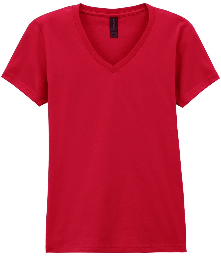 Gildan Ladies SoftStyle® V Neck T-Shirt — Cherry Red