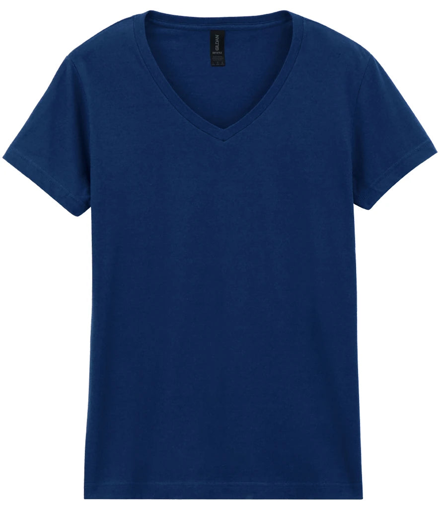 Gildan Ladies SoftStyle® V Neck T-Shirt — Navy