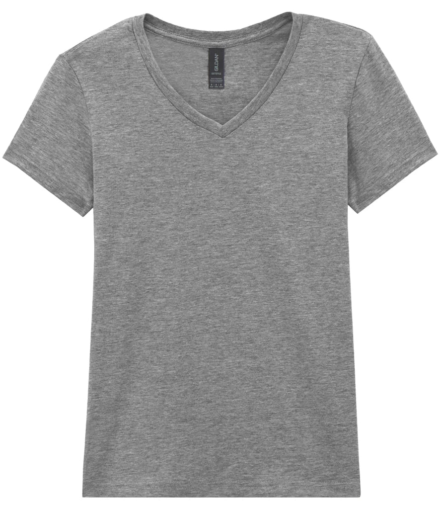 Gildan Ladies SoftStyle® V Neck T-Shirt — Sport Grey