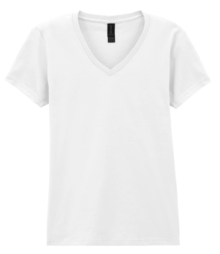 Gildan Ladies SoftStyle® V Neck T-Shirt — White