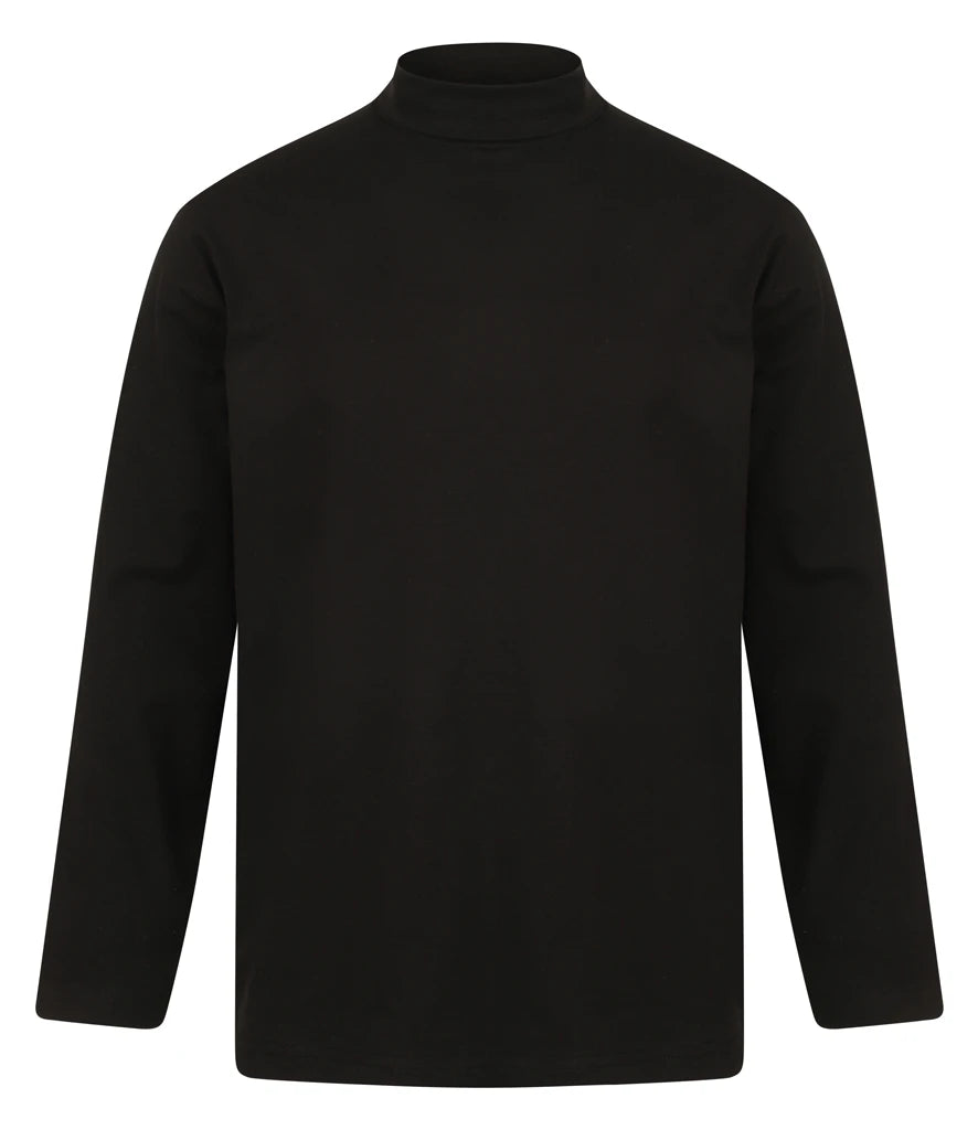 Henbury Long Sleeve Roll Neck Top — Black