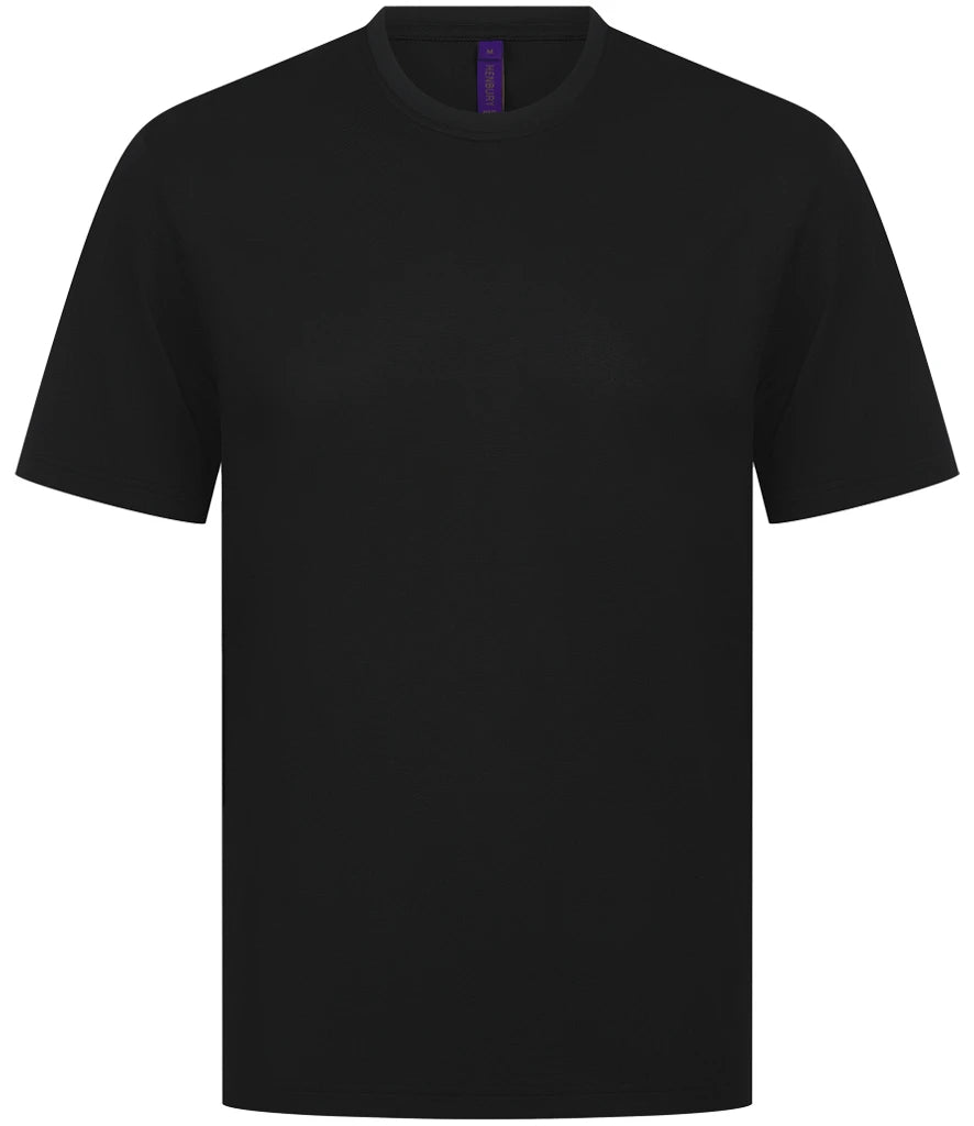 Henbury Unisex Coolplus® Wicking Piqué T-Shirt — Black