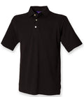 Henbury Classic Heavy Cotton Piqué Polo Shirt — Black