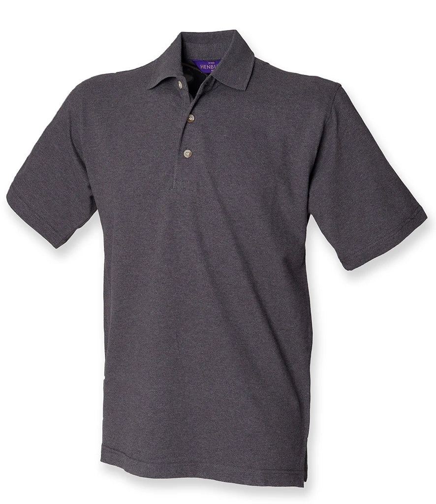 Henbury Classic Heavy Cotton Piqué Polo Shirt — Charcoal