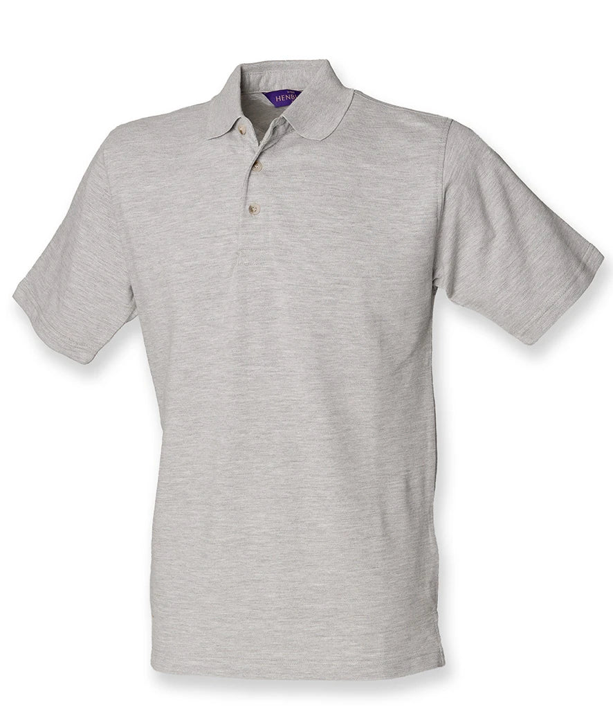 Henbury Classic Heavy Cotton Piqué Polo Shirt — Heather Grey