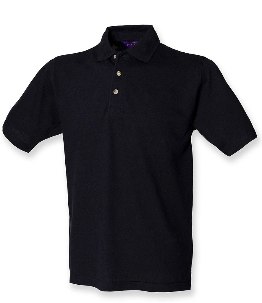 Henbury Classic Heavy Cotton Piqué Polo Shirt — Navy