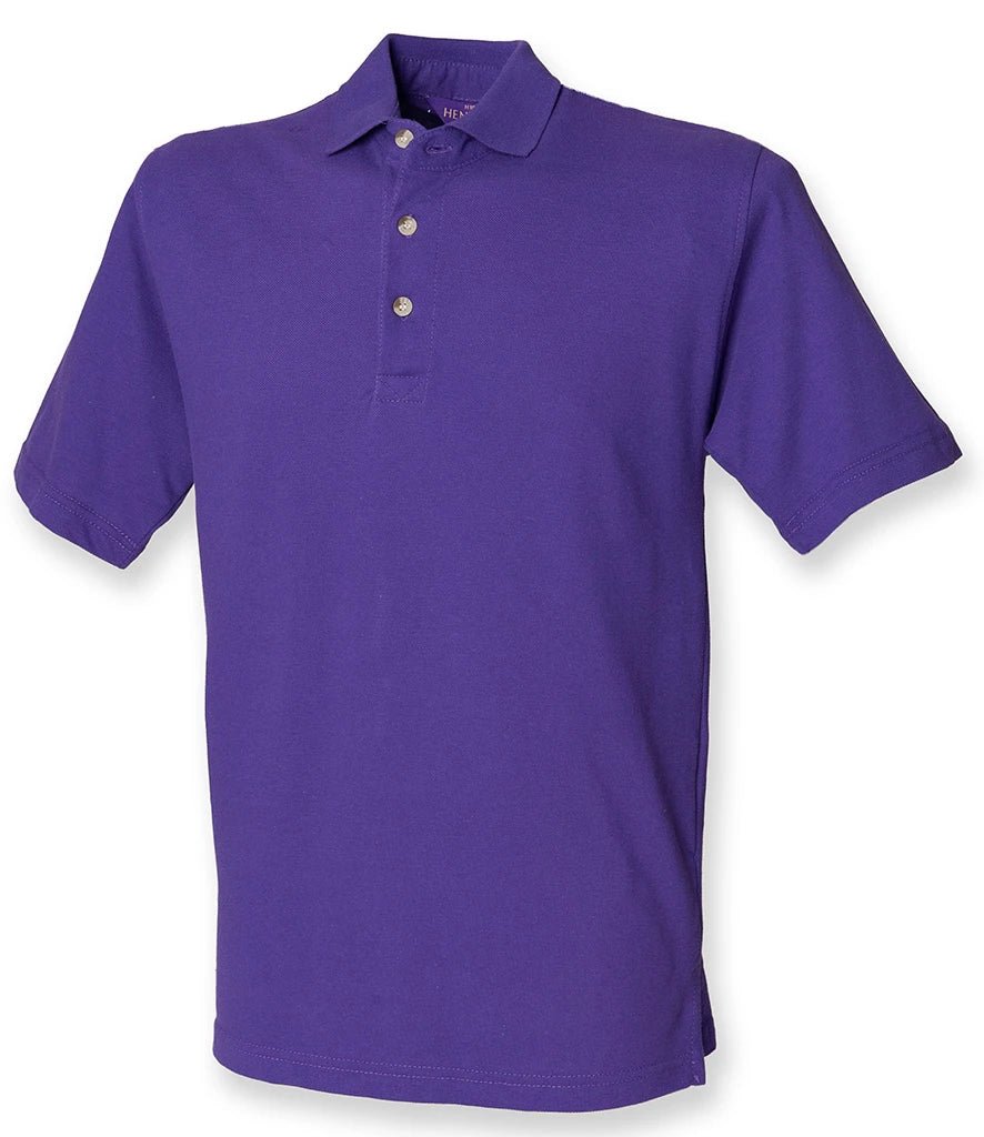 Henbury Classic Heavy Cotton Piqué Polo Shirt — Purple