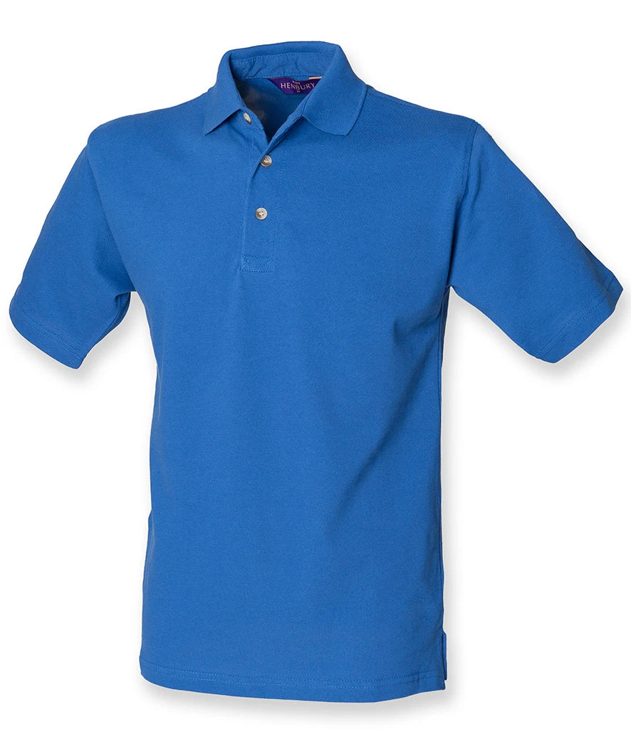 Henbury Classic Heavy Cotton Piqué Polo Shirt — Royal Blue