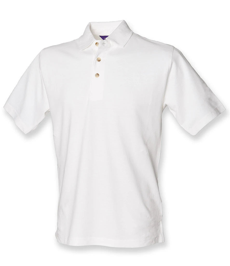 Henbury Classic Heavy Cotton Piqué Polo Shirt — White