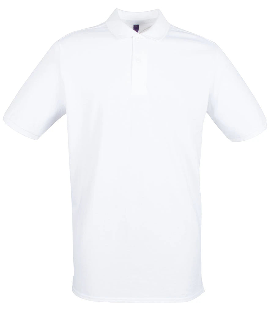 Henbury Modern Fit Cotton Piqué Polo Shirt — White