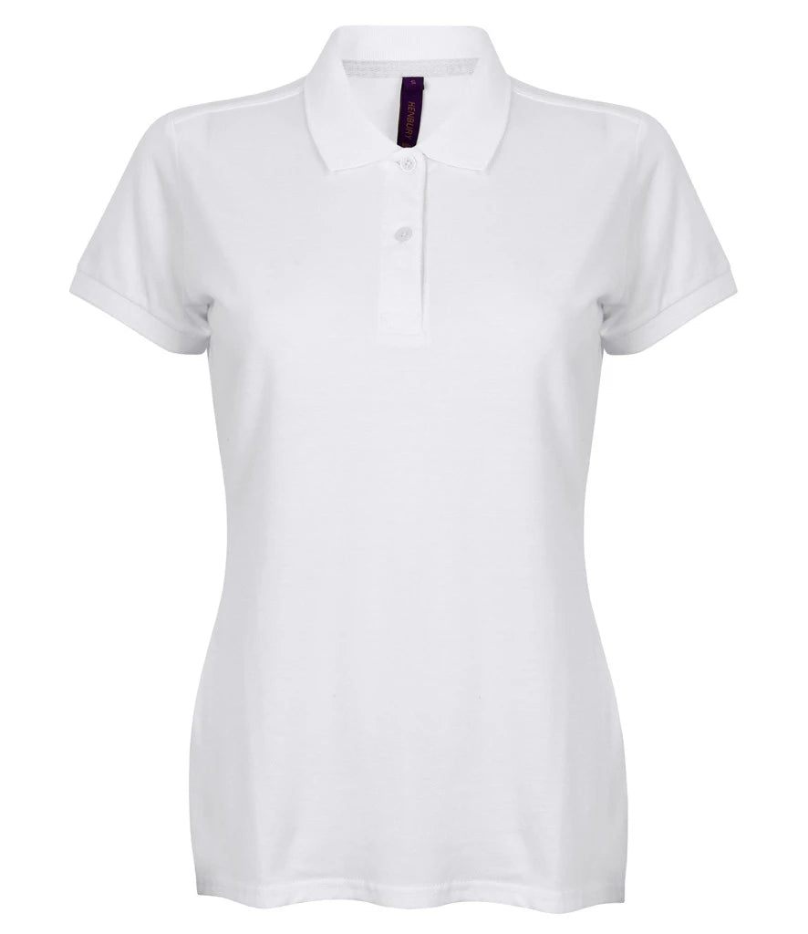Henbury Ladies Modern Fit Cotton Piqué Polo Shirt — White
