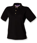 Henbury Ladies Classic Cotton Piqué Polo Shirt — Black