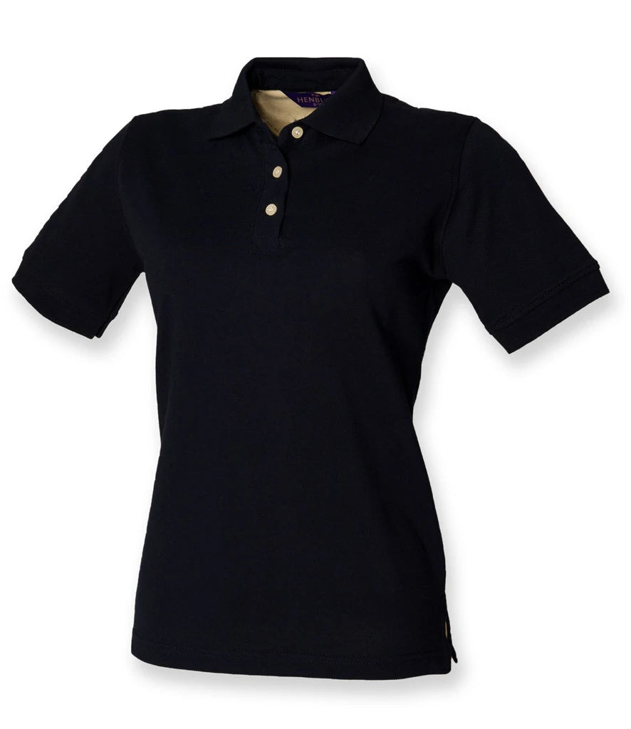 Henbury Ladies Classic Cotton Piqué Polo Shirt — Navy