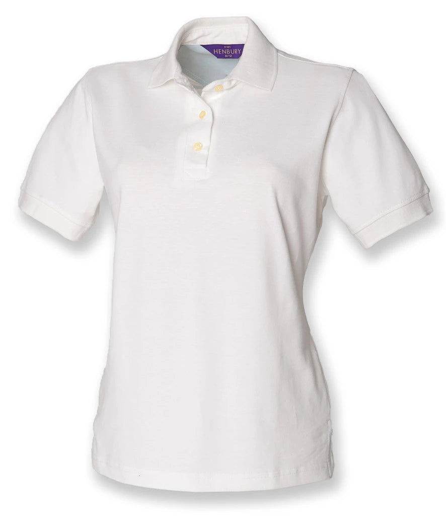 Henbury Ladies Classic Cotton Piqué Polo Shirt — White