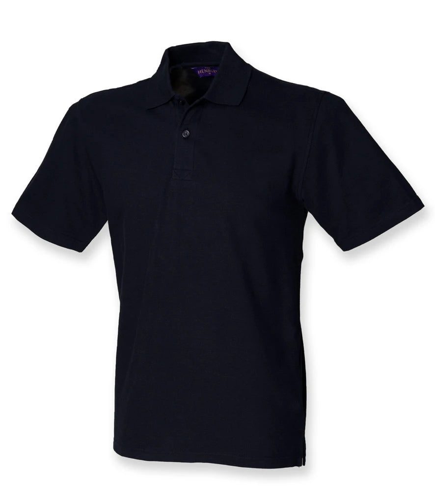 Henbury Unisex Stretch Cotton Piqué Polo Shirt — Navy