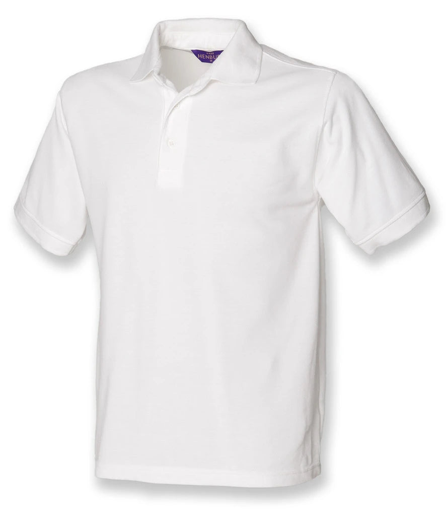 Henbury Heavy Poly/Cotton Piqué Polo Shirt — White