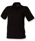 Henbury Ladies Poly/Cotton Piqué Polo Shirt — Black