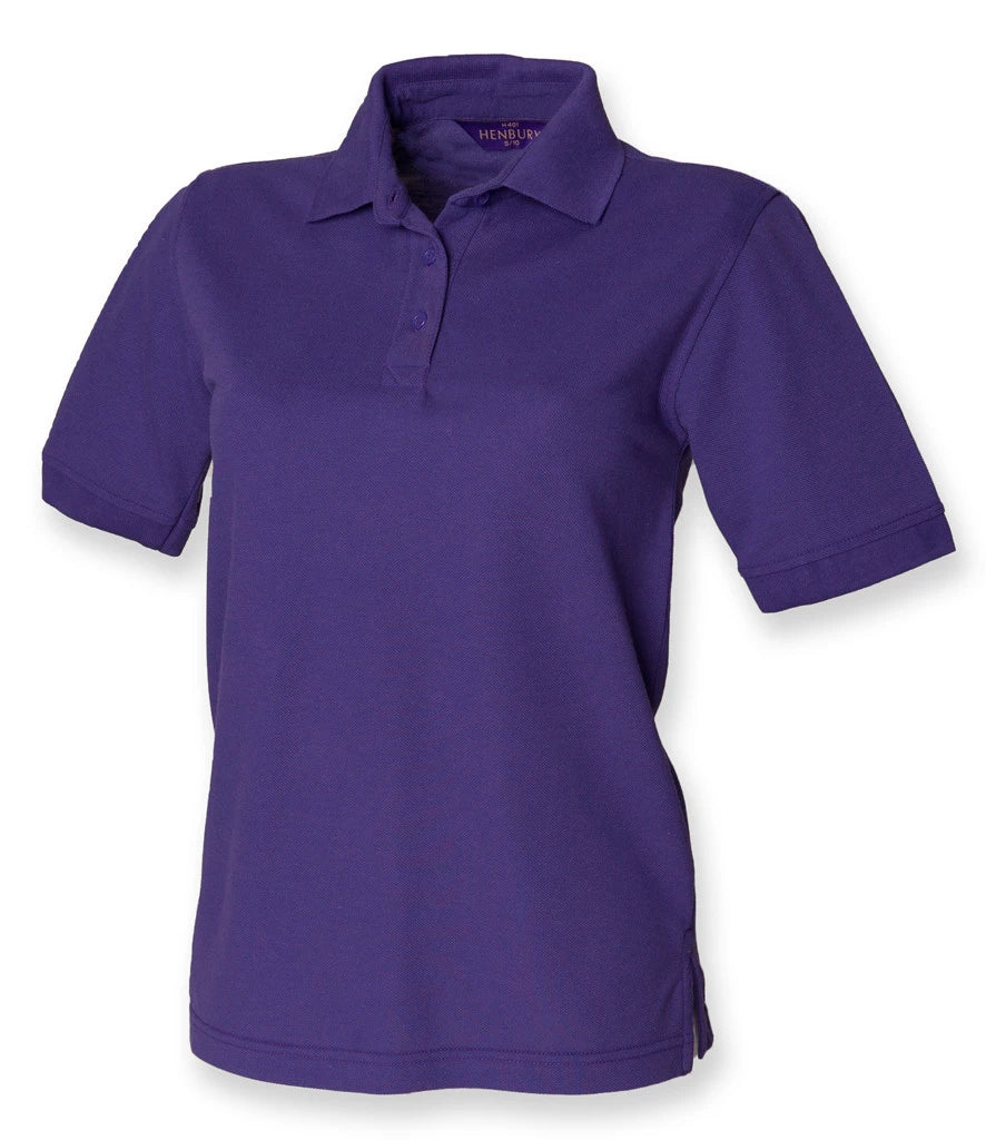 Henbury Ladies Poly/Cotton Piqué Polo Shirt — Purple