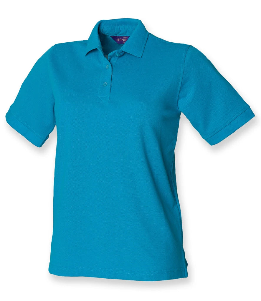 Henbury Ladies Poly/Cotton Piqué Polo Shirt — Turquoise Blue