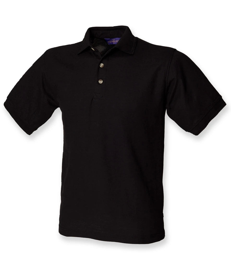 Henbury Ultimate Poly/Cotton Piqué Polo Shirt — Black