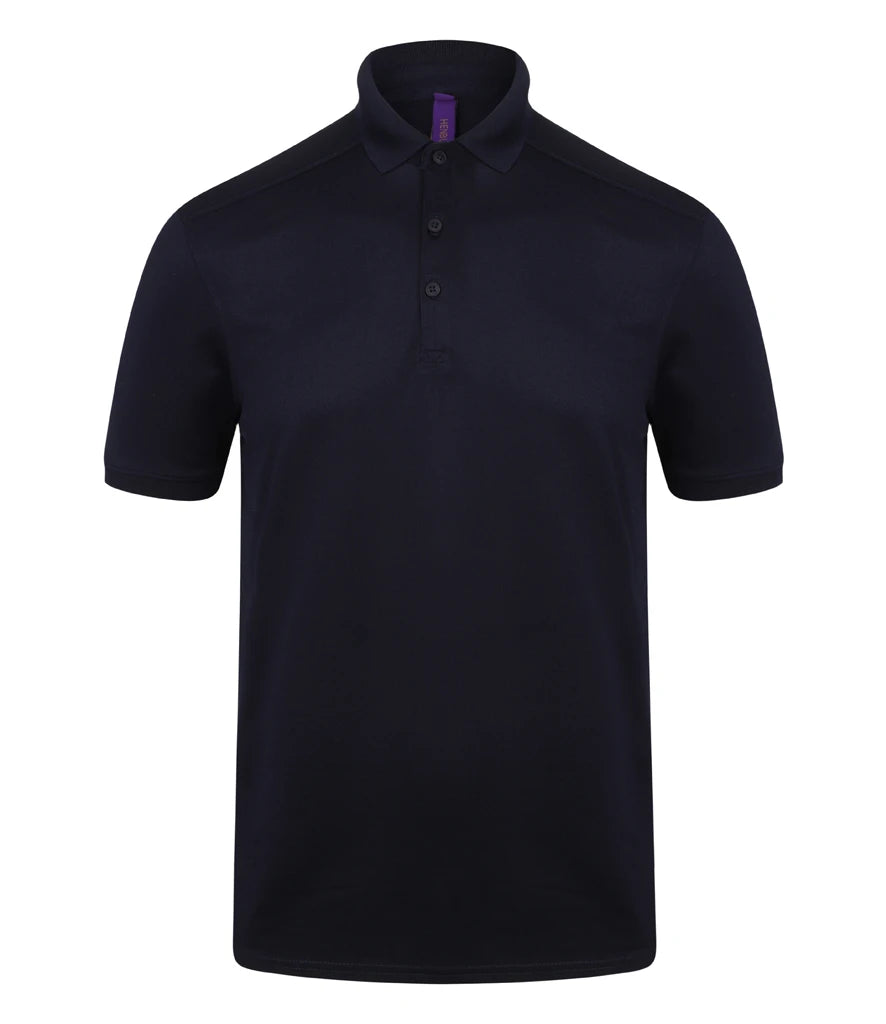 Henbury Slim Fit Stretch Microfine Piqué Polo Shirt — Oxford Navy