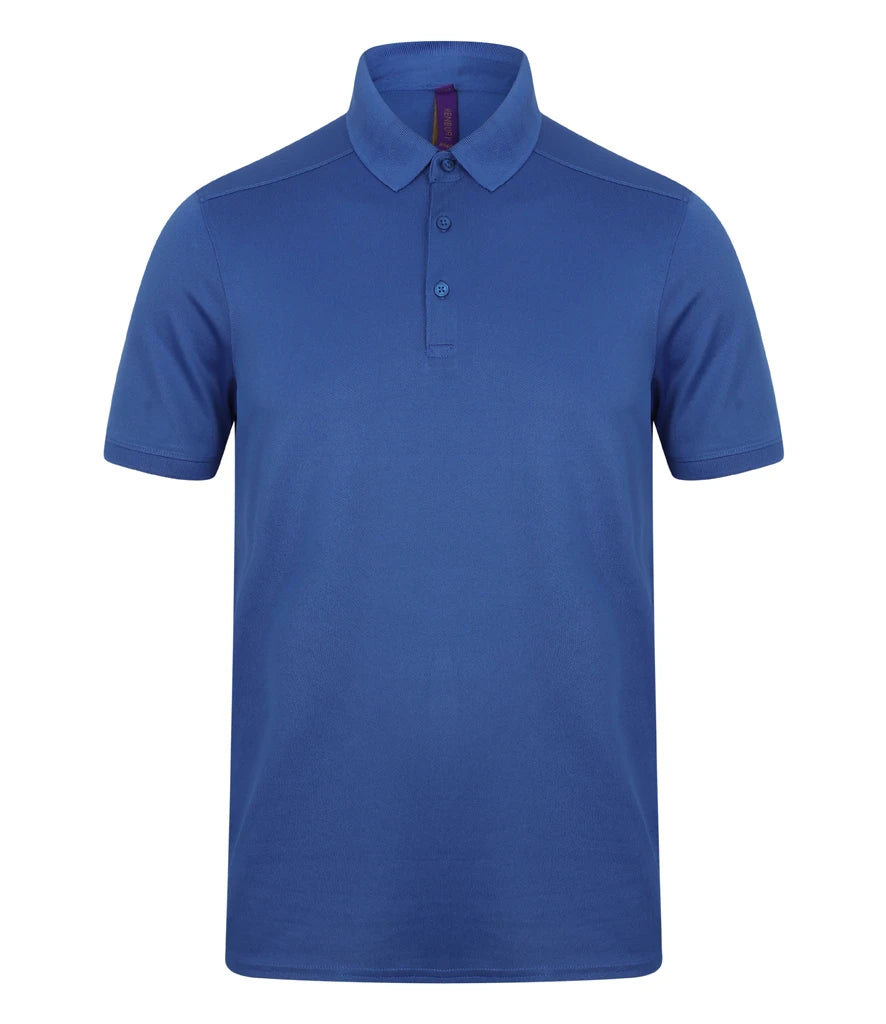 Henbury Slim Fit Stretch Microfine Piqué Polo Shirt — Royal Blue