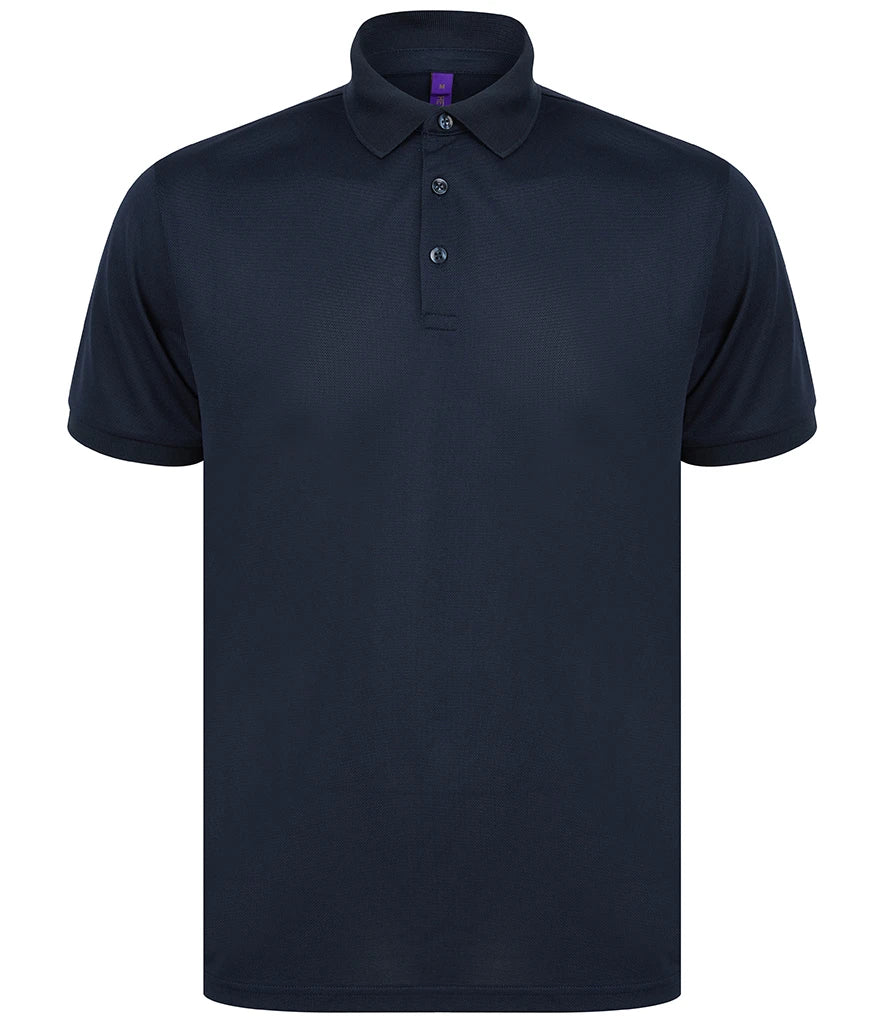 Henbury Recycled Polyester Piqué Polo Shirt — Navy