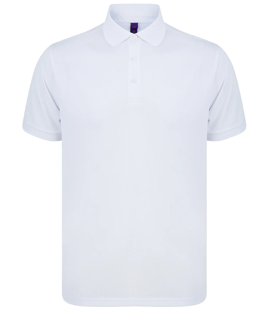 Henbury Recycled Polyester Piqué Polo Shirt — White