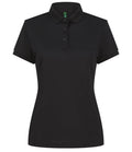 Henbury Ladies Recycled Polyester Polo Shirt — Black