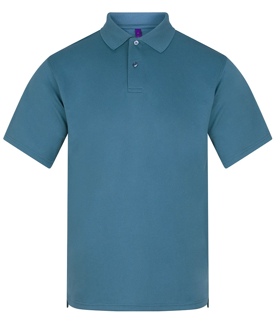 Henbury Coolplus® Wicking Piqué Polo Shirt — Airforce Blue