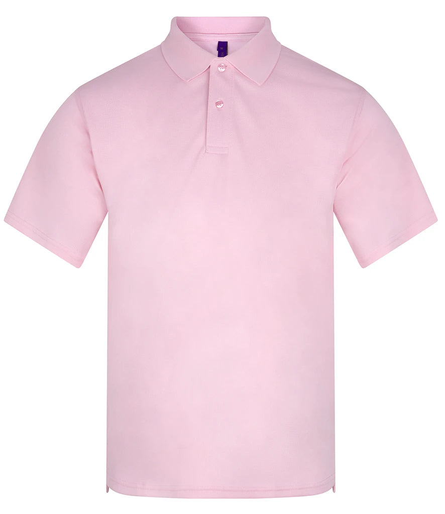 Henbury Coolplus® Wicking Piqué Polo Shirt — Baby Pink