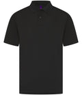 Henbury Coolplus® Wicking Piqué Polo Shirt — Black