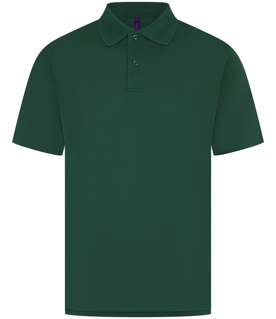 Henbury Coolplus® Wicking Piqué Polo Shirt — Bottle Green