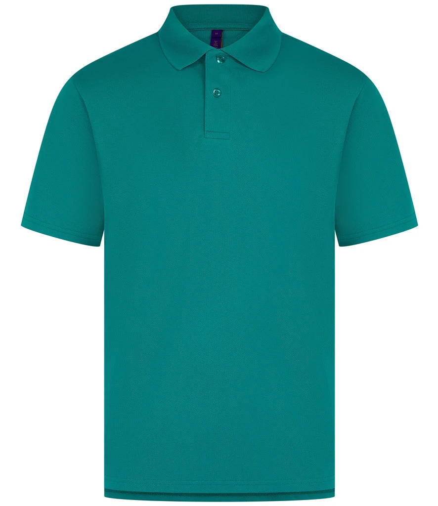 Henbury Coolplus® Wicking Piqué Polo Shirt — Bright Jade