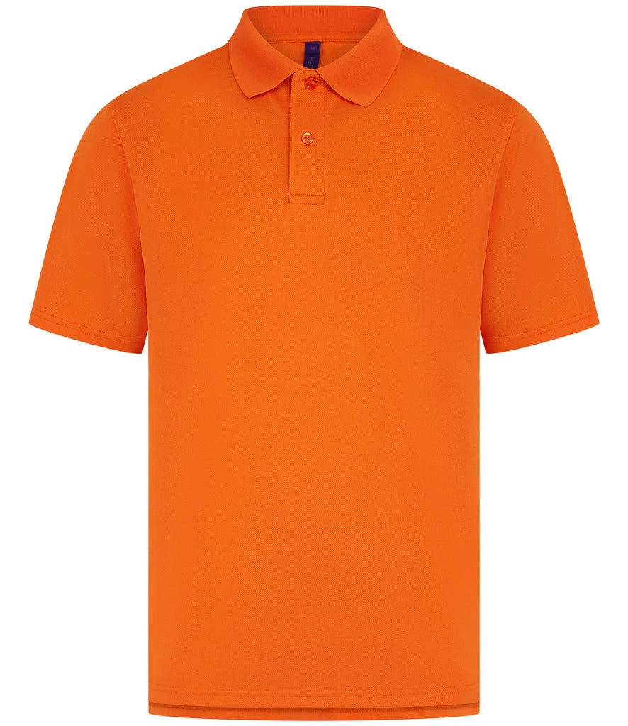 Henbury Coolplus® Wicking Piqué Polo Shirt — Bright Orange