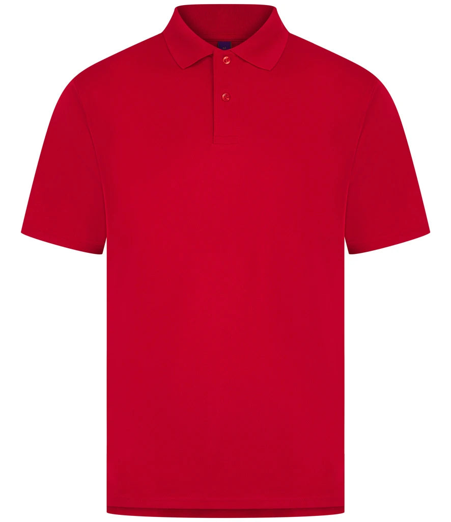 Henbury Coolplus® Wicking Piqué Polo Shirt — Classic Red