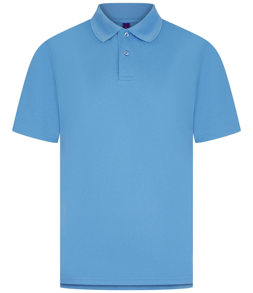 Henbury Coolplus® Wicking Piqué Polo Shirt — Mid Blue