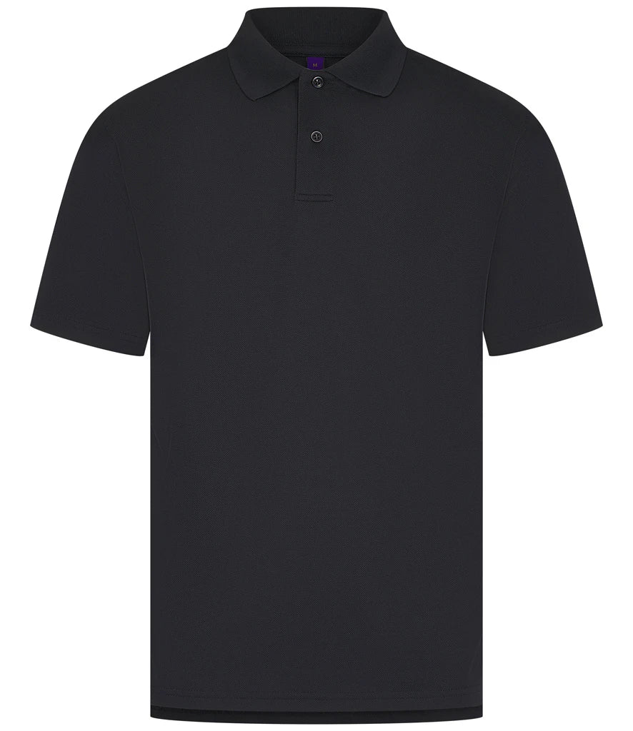 Henbury Coolplus® Wicking Piqué Polo Shirt — Navy