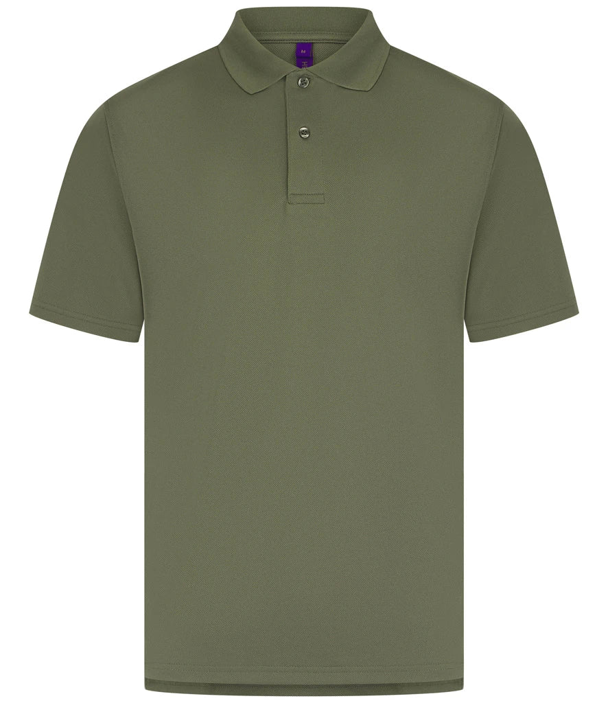Henbury Coolplus® Wicking Piqué Polo Shirt — Olive Green
