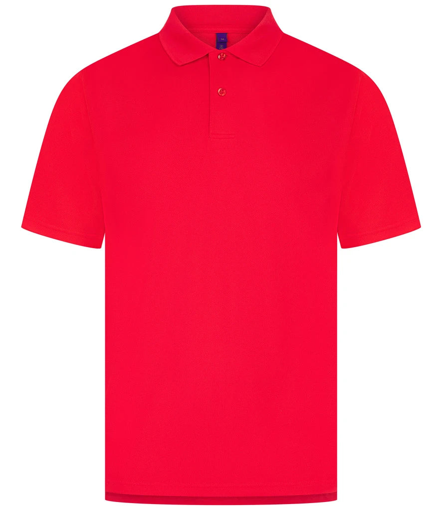 Henbury Coolplus® Wicking Piqué Polo Shirt — Red