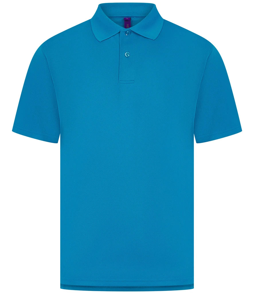 Henbury Coolplus® Wicking Piqué Polo Shirt — Sapphire Blue