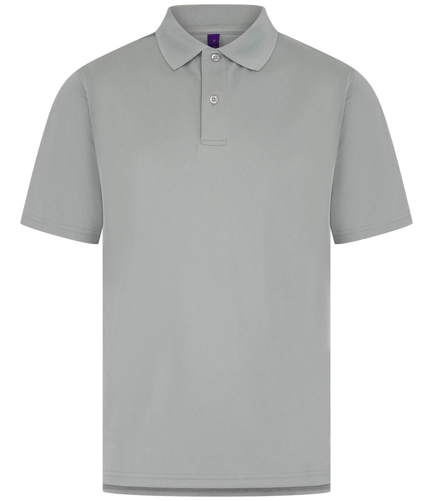 Henbury Coolplus® Wicking Piqué Polo Shirt — Silver