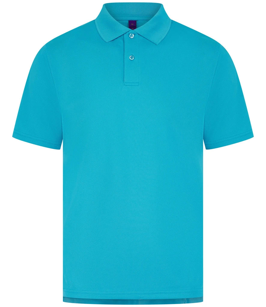 Henbury Coolplus® Wicking Piqué Polo Shirt — Turquoise Blue