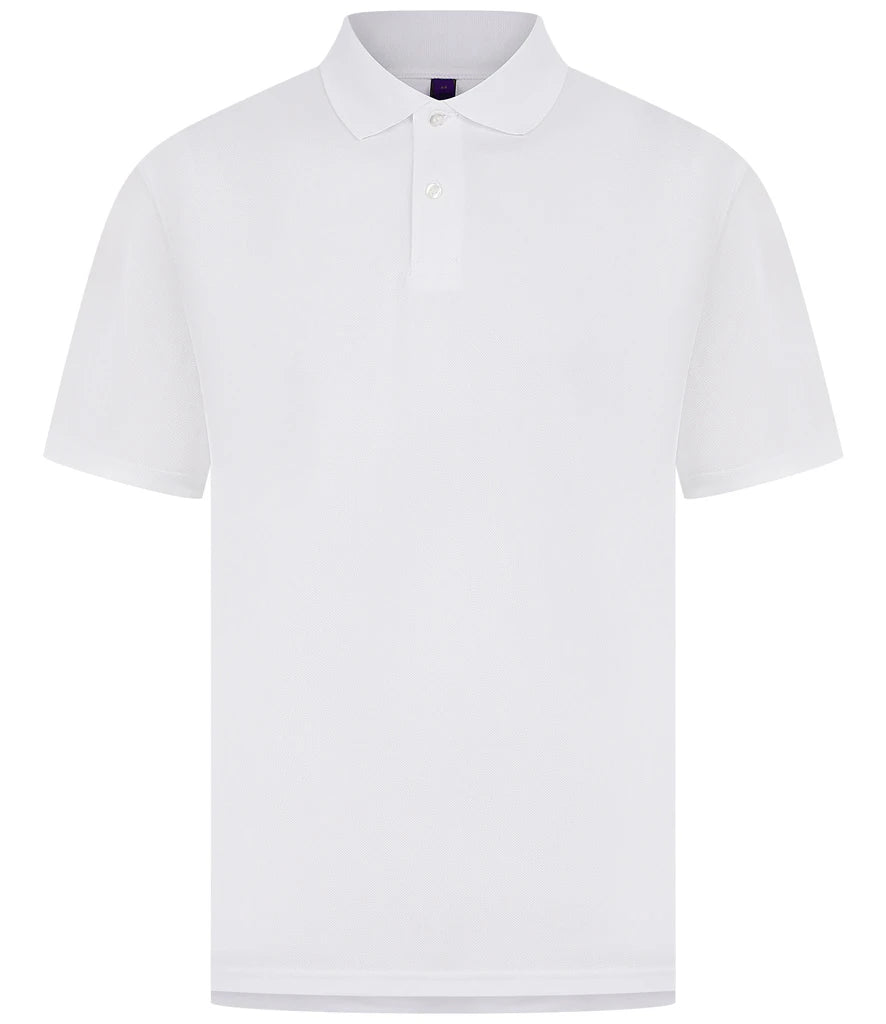 Henbury Coolplus® Wicking Piqué Polo Shirt — White