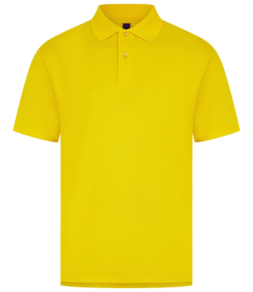 Henbury Coolplus® Wicking Piqué Polo Shirt — Yellow