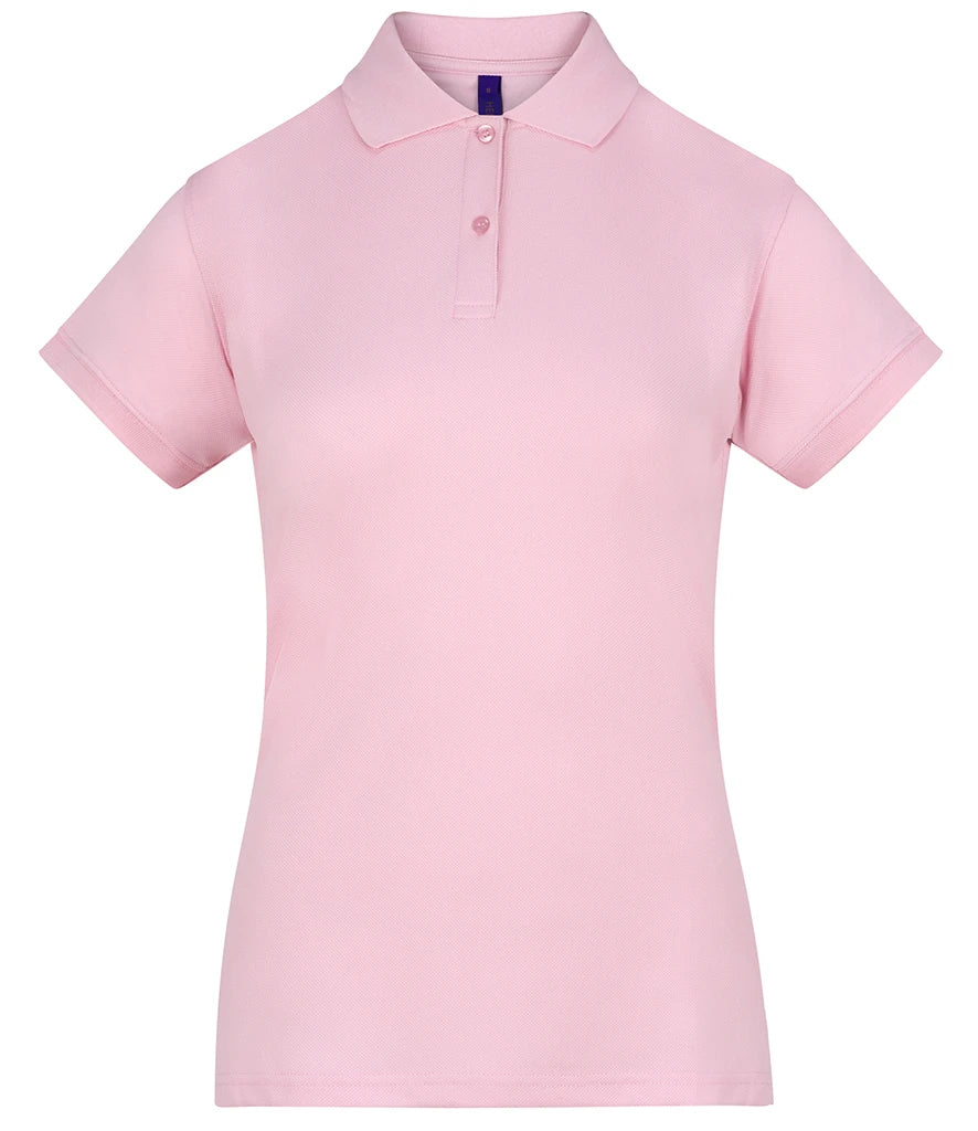 Henbury Ladies Coolplus® Wicking Piqué Polo Shirt — Baby Pink